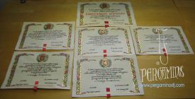 DIPLOMAS EN PERGAMINO DEL EXCMO. AYUNTAMIENTO DE ZARAGOZA: Medalla de Oro, Hijos Adoptivos e Hijos Predilectos de la Ciudad.