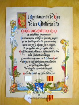 Diploma personalizado-Ayuntamiento de Ejea de los Caballeros