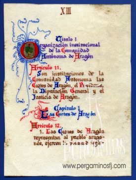 Texto del Estatuto de Autonomía de Aragón - Edición facsímil conmemorativa XX Aniversario. (1)